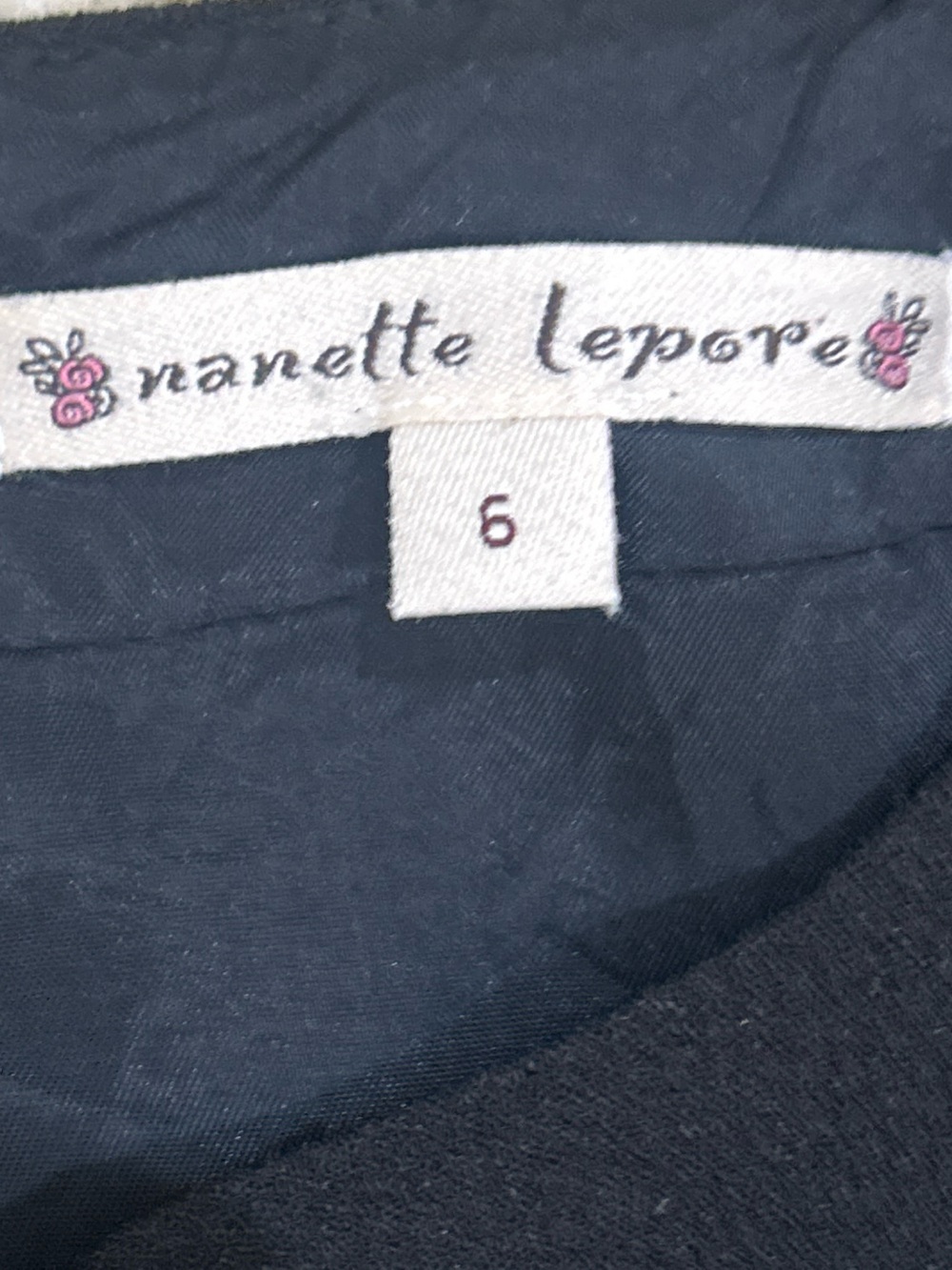 Nanette Lepore Black Fit-and-Flare Dress Bow Neckline cap sleeve lined size 6 - Picture 9 of 10